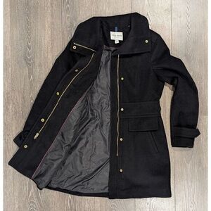 Cole Haan Coat Women's Jacket Size 2 Black Full Zip Wool blend‎ button winter